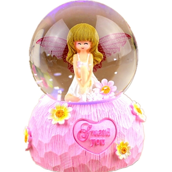 Guard You Floral Musical Snowglobe Box - Picture 2 of 3